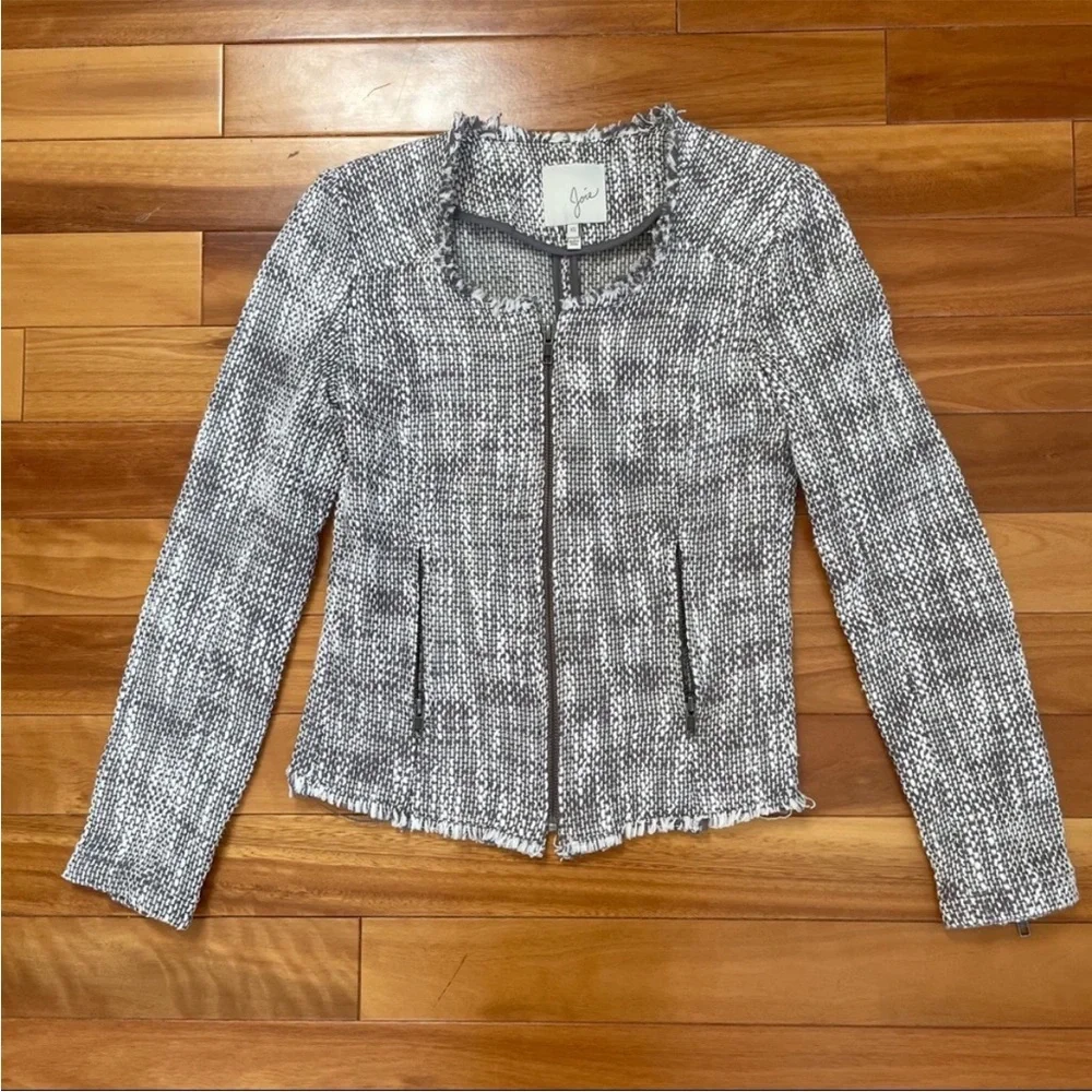 Joie Collis Fringe-Trim Tweed Jacket - Picture 3 of 7